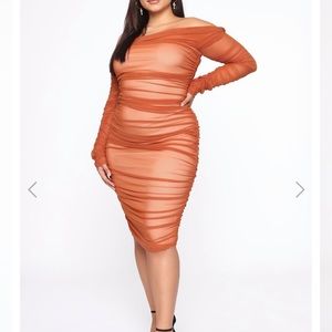 Off the shoulder ruched dress